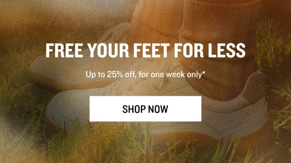 Free your feet for less — up to 25% off